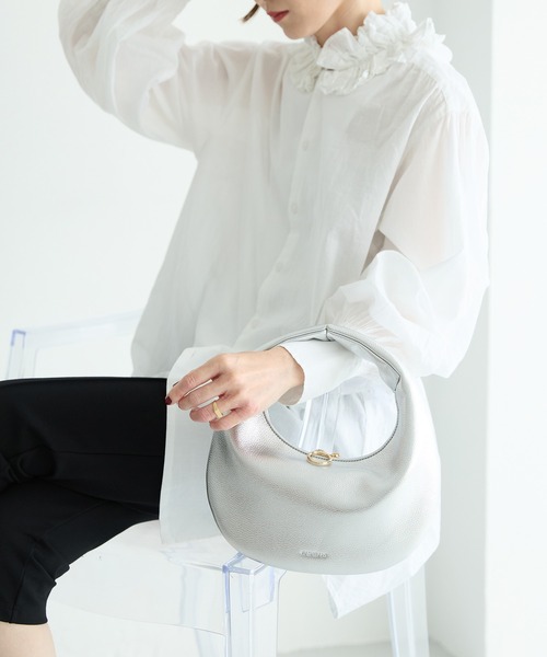 HASHIBAMI（ハシバミ）の「【HASHIBAMI】エイチビー ラウンドバッグ（ハンドバッグ・レディース・ブラック/ライトブルー/ナチュラル/シルバー/マルーン・FREE）」の17枚目の写真