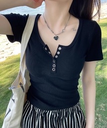 ヘンリーネックTシャツ