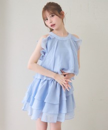 TITTY&CO.（ティティーアンドコー）の「ノースリーブフリルティアードワンピース（ワンピース）」