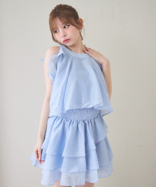 【限定1着】ハンドメイド　レディース　ノースリーブワンピース　リップル♬ JEANASIS（ジーナシス）の「クラフトネット2Pノースリーブ