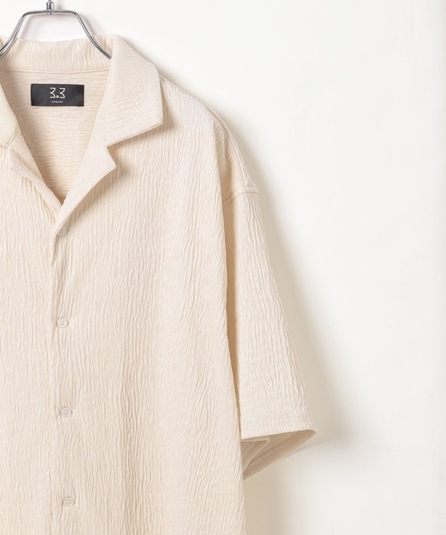 3.3 Field Trip （3.3フィールドトリップ）の「3.3 Field Trip／リップルカイキンシャツ（シャツ/ブラウス・メンズ・ブラック/アイボリー/グリーン・MEDIUM/LARGE）」の8枚目の写真