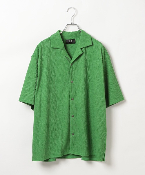 3.3 Field Trip （3.3フィールドトリップ）の「3.3 Field Trip／リップルカイキンシャツ（シャツ/ブラウス・メンズ・ブラック/アイボリー/グリーン・MEDIUM/LARGE）」の12枚目の写真