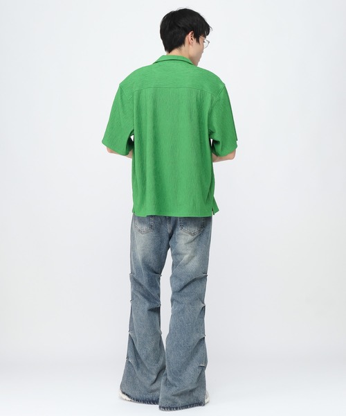 3.3 Field Trip （3.3フィールドトリップ）の「3.3 Field Trip／リップルカイキンシャツ（シャツ/ブラウス・メンズ・ブラック/アイボリー/グリーン・MEDIUM/LARGE）」の21枚目の写真