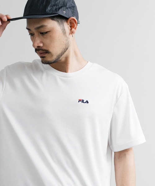 FILA(フィラ)の「FILA フィラ QUICKDRY 吸汗速乾オーバーサイズワンポイントロゴ刺繍メッシュクルーネック半袖Tシャツ(Tシャツ/カットソー・メンズ・ブラック/ホワイト/ライトグレー/ネイビー・LL/M/L)」の5枚目の写真