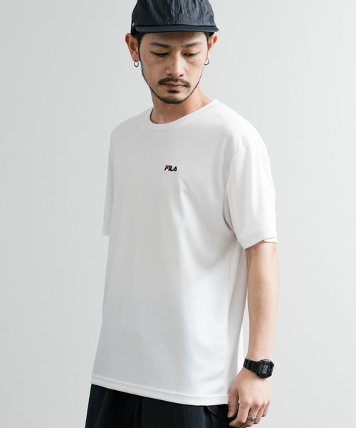 FILA(フィラ)の「FILA フィラ QUICKDRY 吸汗速乾オーバーサイズワンポイントロゴ刺繍メッシュクルーネック半袖Tシャツ(Tシャツ/カットソー・メンズ・ブラック/ホワイト/ライトグレー/ネイビー・LL/M/L)」の6枚目の写真