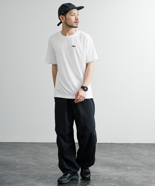 FILA(フィラ)の「FILA フィラ QUICKDRY 吸汗速乾オーバーサイズワンポイントロゴ刺繍メッシュクルーネック半袖Tシャツ(Tシャツ/カットソー・メンズ・ブラック/ホワイト/ライトグレー/ネイビー・LL/M/L)」の8枚目の写真