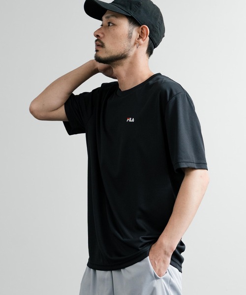 FILA(フィラ)の「FILA フィラ QUICKDRY 吸汗速乾オーバーサイズワンポイントロゴ刺繍メッシュクルーネック半袖Tシャツ(Tシャツ/カットソー・メンズ・ブラック/ホワイト/ライトグレー/ネイビー・LL/M/L)」の10枚目の写真