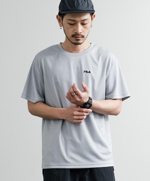 FILA(フィラ)の「FILA フィラ QUICKDRY 吸汗速乾オーバーサイズワンポイントロゴ刺繍メッシュクルーネック半袖Tシャツ(Tシャツ/カットソー・メンズ・ブラック/ホワイト/ライトグレー/ネイビー・LL/M/L)」の13枚目の写真