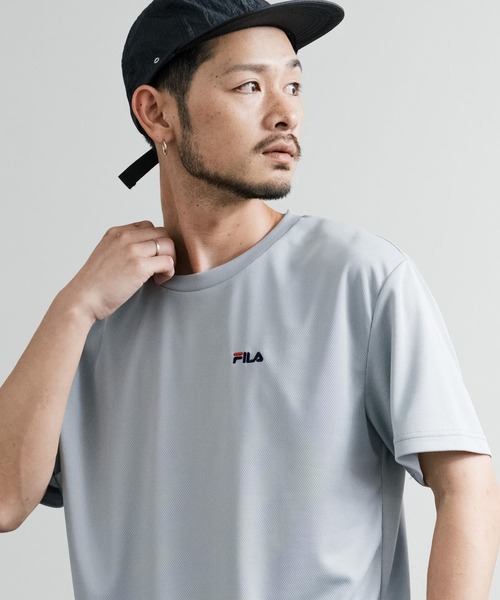 FILA(フィラ)の「FILA フィラ QUICKDRY 吸汗速乾オーバーサイズワンポイントロゴ刺繍メッシュクルーネック半袖Tシャツ(Tシャツ/カットソー・メンズ・ブラック/ホワイト/ライトグレー/ネイビー・LL/M/L)」の14枚目の写真