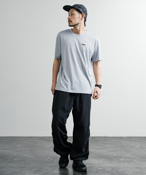 FILA(フィラ)の「FILA フィラ QUICKDRY 吸汗速乾オーバーサイズワンポイントロゴ刺繍メッシュクルーネック半袖Tシャツ(Tシャツ/カットソー・メンズ・ブラック/ホワイト/ライトグレー/ネイビー・LL/M/L)」の16枚目の写真