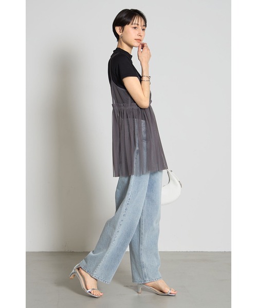 &. NOSTALGIA(アンドドットノスタルジア)の「チュールTシャツセット(Tシャツ/カットソー・レディース・ブラック/チャコールグレー・M)」の7枚目の写真