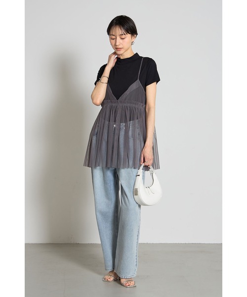 &. NOSTALGIA(アンドドットノスタルジア)の「チュールTシャツセット(Tシャツ/カットソー・レディース・ブラック/チャコールグレー・M)」の9枚目の写真
