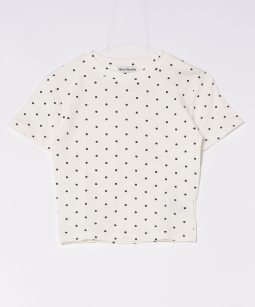 セール】WEGO/【水玉】ドット柄タイトクロップドトップス/半袖Tシャツ