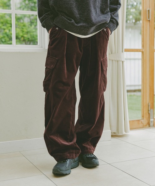 コーデュロイバギーワイドカーゴパンツ（カーゴパンツ）｜RAGEBLUE