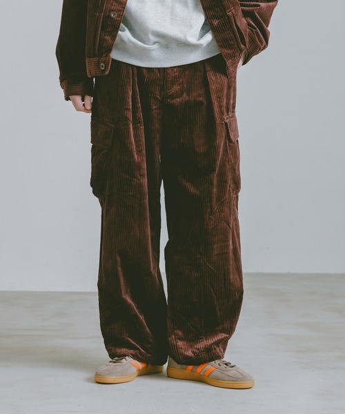 RAGEBLUE(レイジブルー)の「コーデュロイバギーワイドカーゴパンツ(カーゴパンツ・メンズ・ブラウン/グリーン/ネイビー/ブラック・LARGE/SMALL/MEDIUM)」の15枚目の写真