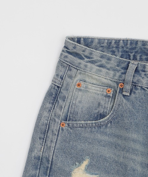 Figments(フィグメンツ)の「ダメージデニムハーフパンツ(デニムパンツ・レディース・ブルー・SMALL/MEDIUM/LARGE)」の6枚目の写真