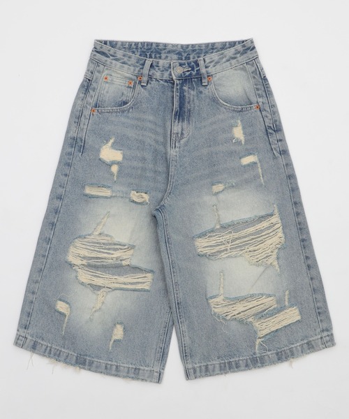 Figments(フィグメンツ)の「ダメージデニムハーフパンツ(デニムパンツ・レディース・ブルー・SMALL/MEDIUM/LARGE)」の19枚目の写真