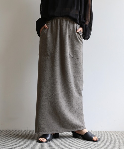 select MOCA Et（セレクトモカエト）の「【Et】Front Pocket I-Line Skirt（スカート・レディース・ブラック/グレー・LARGE/MEDIUM）」の2枚目の写真