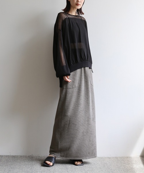 select MOCA Et（セレクトモカエト）の「【Et】Front Pocket I-Line Skirt（スカート・レディース・ブラック/グレー・LARGE/MEDIUM）」の17枚目の写真