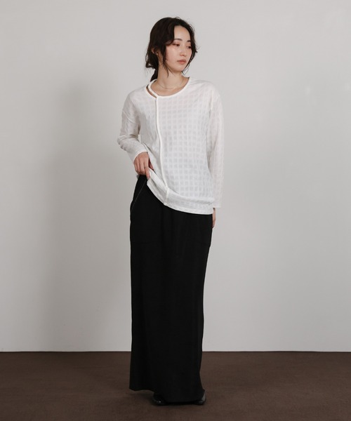 select MOCA Et（セレクトモカエト）の「【Et】Front Pocket I-Line Skirt（スカート・レディース・ブラック/グレー・LARGE/MEDIUM）」の6枚目の写真