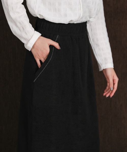select MOCA Et（セレクトモカエト）の「【Et】Front Pocket I-Line Skirt（スカート・レディース・ブラック/グレー・LARGE/MEDIUM）」の5枚目の写真