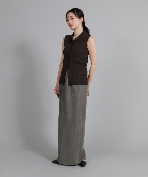 select MOCA Et(セレクトモカエト)の「【Et】Front Pocket I-Line Skirt(スカート・レディース・ブラック/グレー・LARGE/MEDIUM)」の13枚目の写真