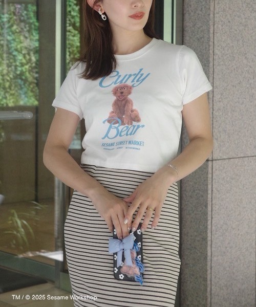 SESAME STREET(セサミストリート)の「【CHARMING THEY ARE!】クロップドTシャツ(Tシャツ/カットソー・レディース・ブルー/アイボリー/ピンク・F)」の11枚目の写真