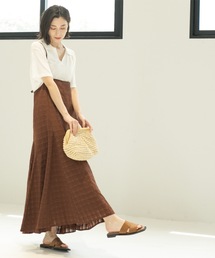 シアーチェックキャミワンピース【洗濯機洗い可】