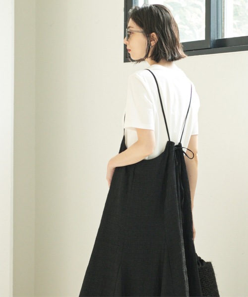 OPAQUE.CLIP（オペークドットクリップ）の「シアーチェックキャミワンピース【洗濯機洗い可】（ワンピース・レディース・ダークブラウン系1/ブラック系1・00）」の9枚目の写真