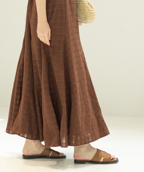 OPAQUE.CLIP（オペークドットクリップ）の「シアーチェックキャミワンピース【洗濯機洗い可】（ワンピース・レディース・ダークブラウン系1/ブラック系1・00）」の16枚目の写真