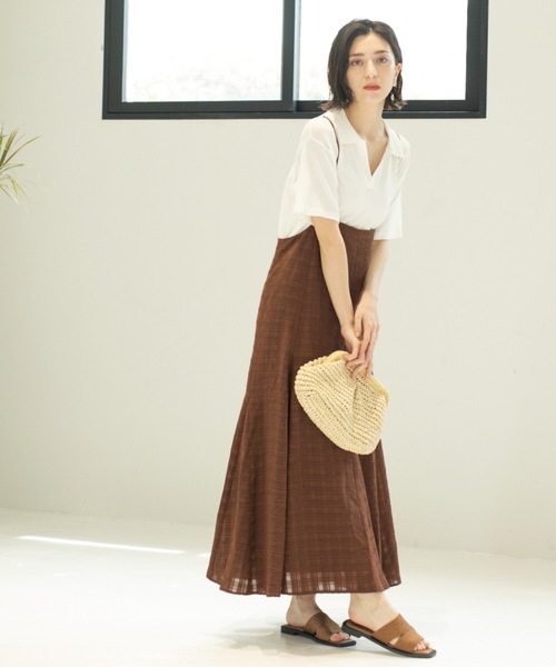 OPAQUE.CLIP（オペークドットクリップ）の「シアーチェックキャミワンピース【洗濯機洗い可】（ワンピース・レディース・ダークブラウン系1/ブラック系1・00）」の17枚目の写真