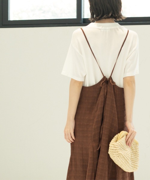 OPAQUE.CLIP（オペークドットクリップ）の「シアーチェックキャミワンピース【洗濯機洗い可】（ワンピース・レディース・ダークブラウン系1/ブラック系1・00）」の18枚目の写真