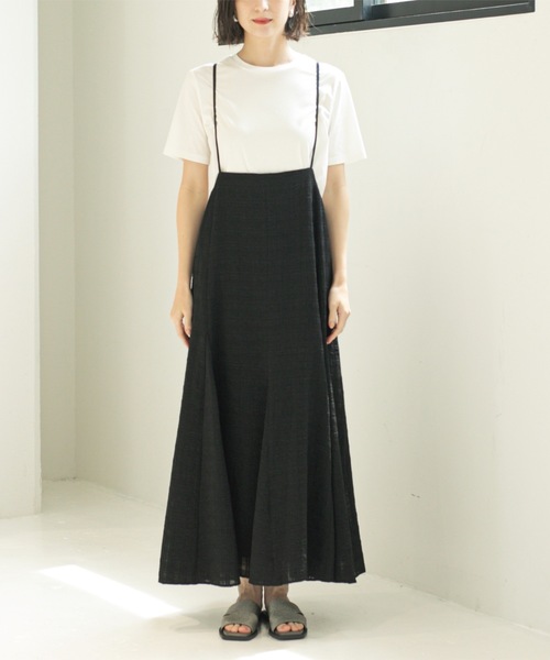 OPAQUE.CLIP（オペークドットクリップ）の「シアーチェックキャミワンピース【洗濯機洗い可】（ワンピース・レディース・ダークブラウン系1/ブラック系1・00）」の22枚目の写真