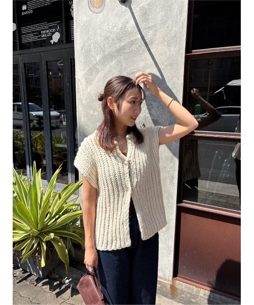セール】ハンドライクローゲージニットベスト（ニット/セーター