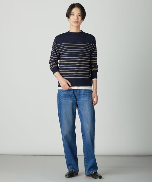J.PRESS Ladies(J.プレス レディス)の「【WEB限定】シアーストレッチフライス クルーネック シアー カットソー(Tシャツ/カットソー・レディース・ダークブラウン系/ブラック系/アイボリー系/ブラック系1/サックスブルー系・SMALL)」の9枚目の写真