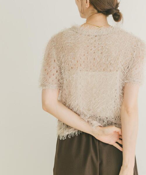 ITEMS URBANRESEARCH（アイテムズ アーバンリサーチ）の「フリンジチビTシャツ（Tシャツ/カットソー・レディース・ブラック/ベージュ・FREE）」の4枚目の写真