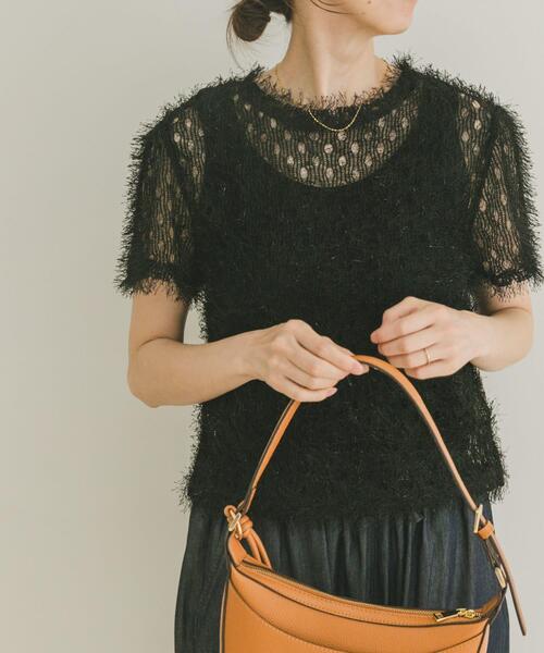 ITEMS URBANRESEARCH（アイテムズ アーバンリサーチ）の「フリンジチビTシャツ（Tシャツ/カットソー・レディース・ブラック/ベージュ・FREE）」の10枚目の写真