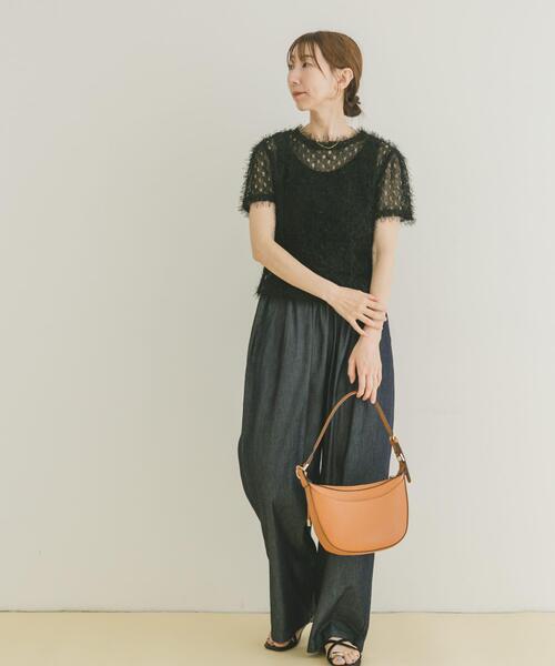 ITEMS URBANRESEARCH（アイテムズ アーバンリサーチ）の「フリンジチビTシャツ（Tシャツ/カットソー・レディース・ブラック/ベージュ・FREE）」の14枚目の写真