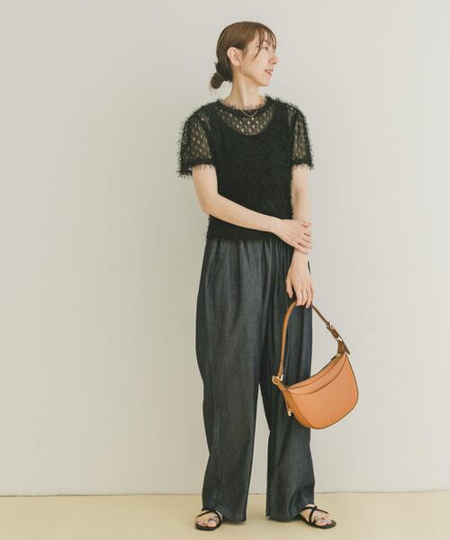 ITEMS URBANRESEARCH（アイテムズ アーバンリサーチ）の「フリンジチビTシャツ（Tシャツ/カットソー・レディース・ブラック/ベージュ・FREE）」の15枚目の写真