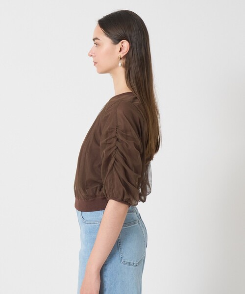 ANAYI（アナイ）の「チュールレイヤードパフ プルオーバー（ニット/セーター・レディース・ブラック/ブラウン/オフホワイト・38/36）」の5枚目の写真