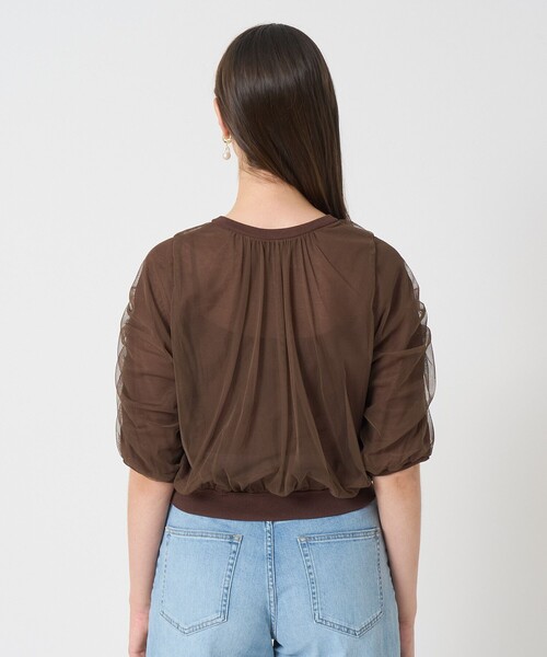 ANAYI（アナイ）の「チュールレイヤードパフ プルオーバー（ニット/セーター・レディース・ブラック/ブラウン/オフホワイト・38/36）」の6枚目の写真