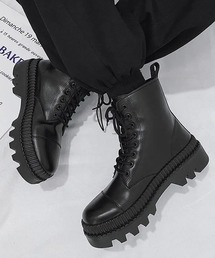 WARAIJOGO（ワライジョウゴ）の「【WARAIJOGO】ハイソールPU合皮厚底スニーカー/ブーツ(NEZ)（ブーツ）」