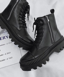 WARAIJOGO（ワライジョウゴ）の「【WARAIJOGO】ハイソールPU合皮厚底スニーカー/ブーツ(NEZ)（ブーツ）」