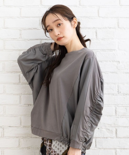 セール】FONTLAB シャーリング切替プルオーバー（Tシャツ