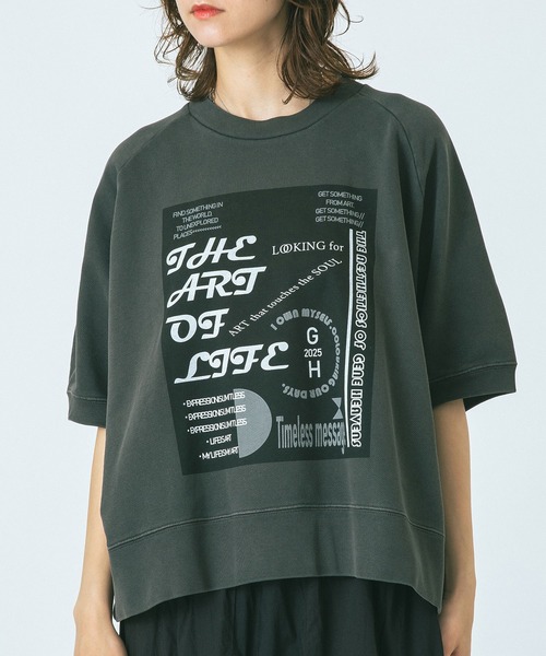 ROSE BUD(ローズバッド)の「(GENE HEAVENS)HALF SLEEVE GRAPHIC SWEAT(スウェット・レディース・チャコールグレー/グレー・ONE SIZE)」の20枚目の写真