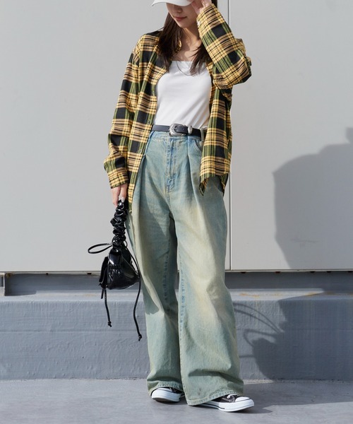 AO2（アオズ）の「LOOS Fit Plaid Button shirt / ルーズフィットチェックボタンシャツ（シャツ/ブラウス・レディース・イエロー/ブルー・FREE）」の15枚目の写真