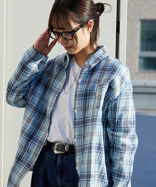 AO2（アオズ）の「LOOS Fit Plaid Button shirt / ルーズフィットチェックボタンシャツ（シャツ/ブラウス・レディース・イエロー/ブルー・FREE）」の5枚目の写真