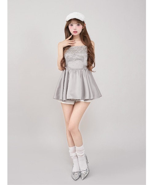 Darich ダーリッチ ジュエリーフレアチュニック ホワイト　ビジュー 新品 ジュエリーフレアチュニック（その他トップス）｜Darich