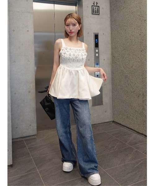 Darich♡ジュエリーフレアチュニック♡ブラック 新品タグ付き ブラック ダーリッチ ジュエリーフレアチュニック