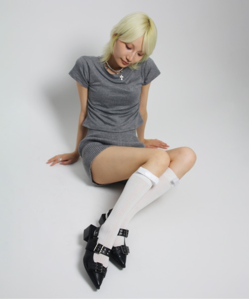 IMARI（イマリ）の「【 IMARI / イマリ 】 クラシック リボン ハイソックス #（ソックス/靴下・レディース・ホワイト/グレー/ブラック・FREE）」の4枚目の写真